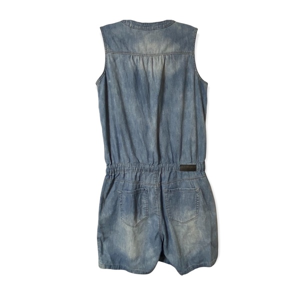 DKNY Jeans Sleeveless Denim Shorts Romper Size 10 - Picture 2 of 8